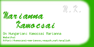 marianna kamocsai business card